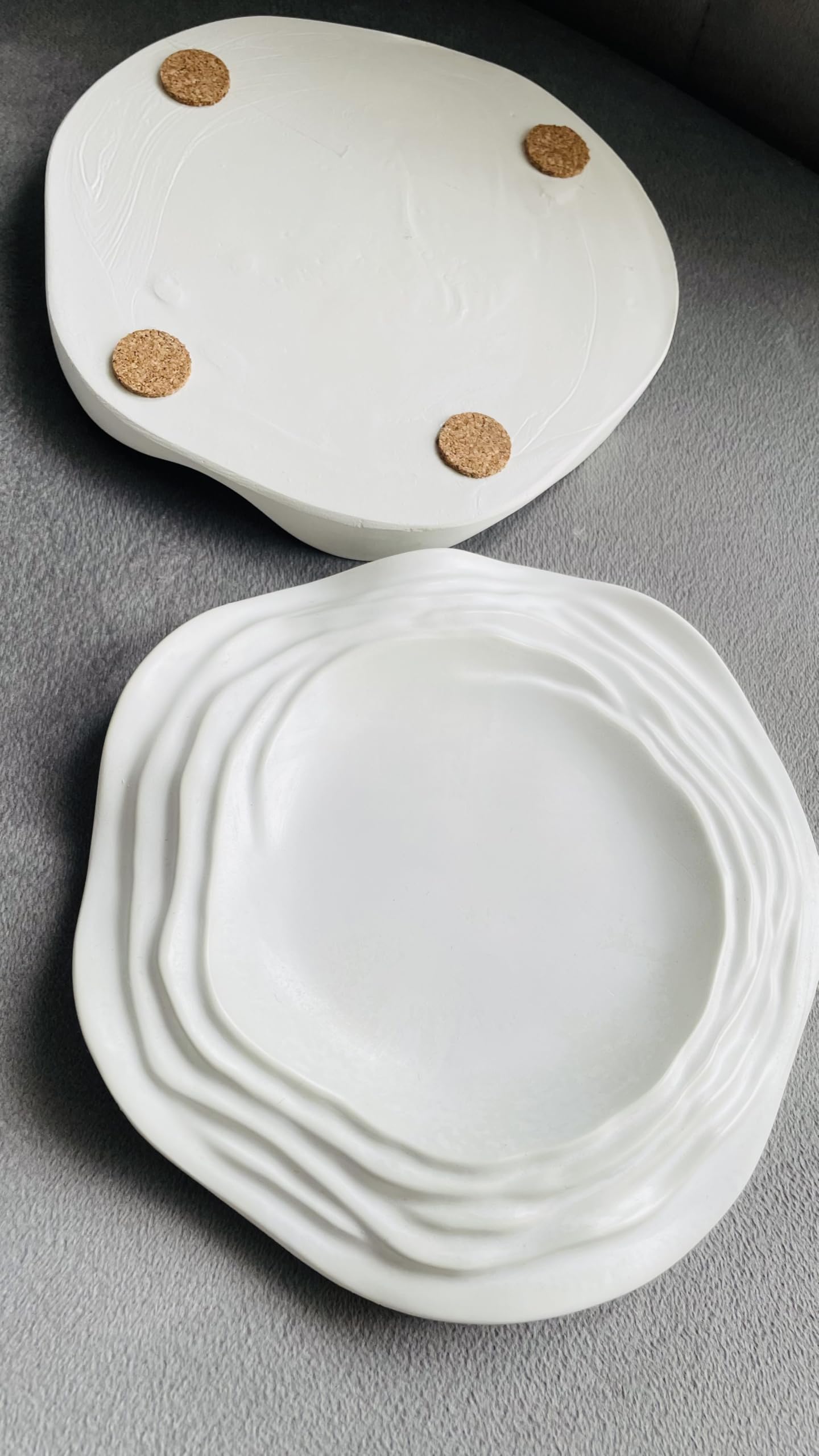 Treetrunk Wave Ripple Tray| Cement Tray | Aesthetic Tray | Minimalist Decor | Trinket Tray | Modern Home Decor | New Home Gift |